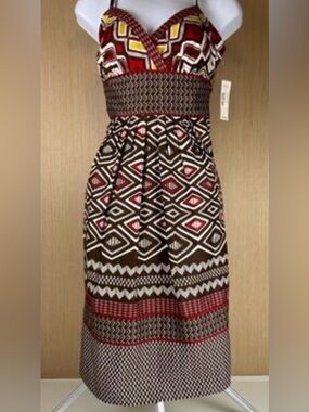 A.N.A. A New Approach Multi Color Spaghetti Strap Side Zip Dress Size